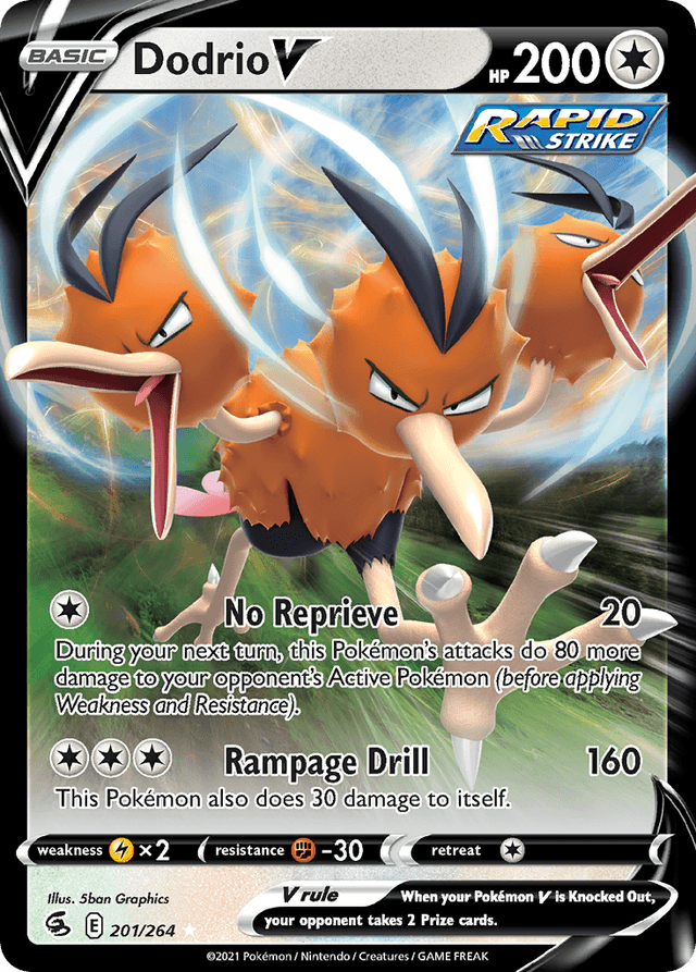 Carta Dodrio V 201/264 do set Fusion Strike — Pokémon TCG | Bynx