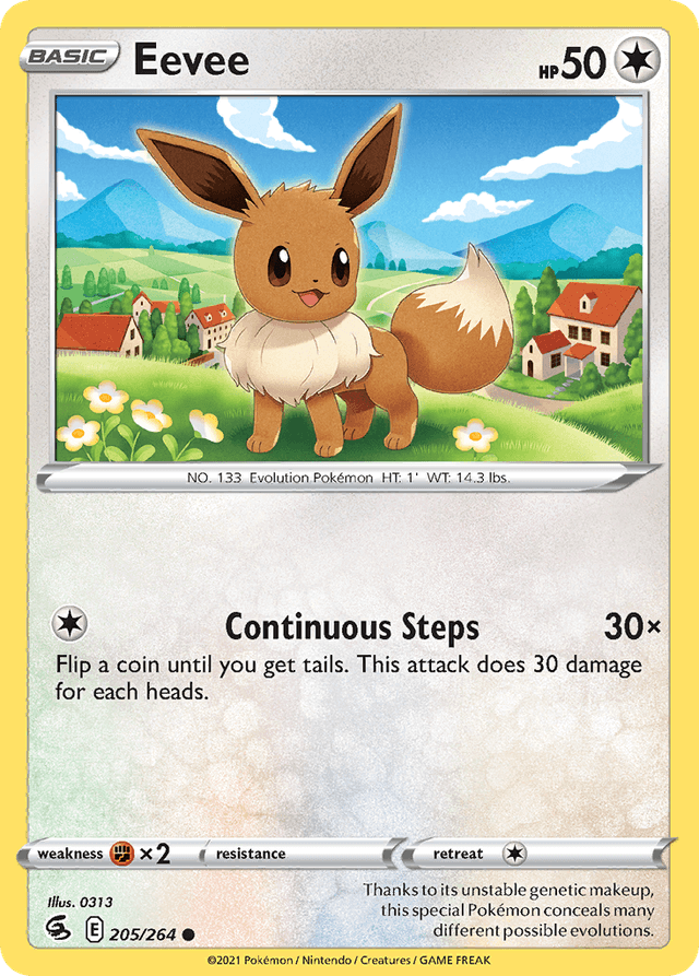 Carta Eevee 205/264 do set Fusion Strike — Pokémon TCG | Bynx