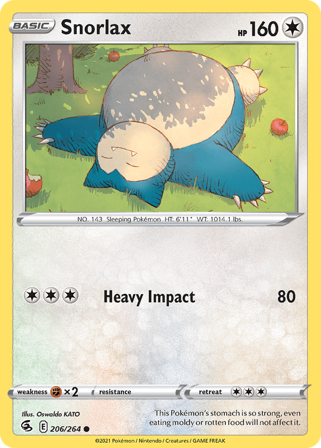 Carta Snorlax 206/264 do set Fusion Strike — Pokémon TCG | Bynx