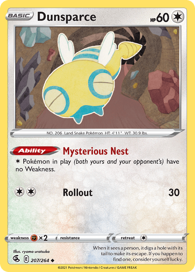 Carta Dunsparce 207/264 do set Fusion Strike — Pokémon TCG | Bynx