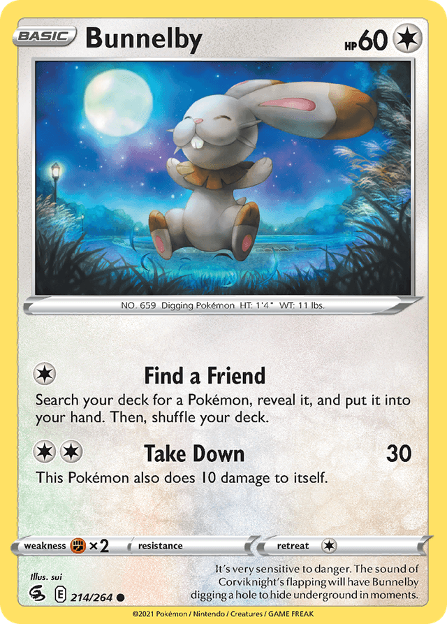 Carta Bunnelby 214/264 do set Fusion Strike — Pokémon TCG | Bynx