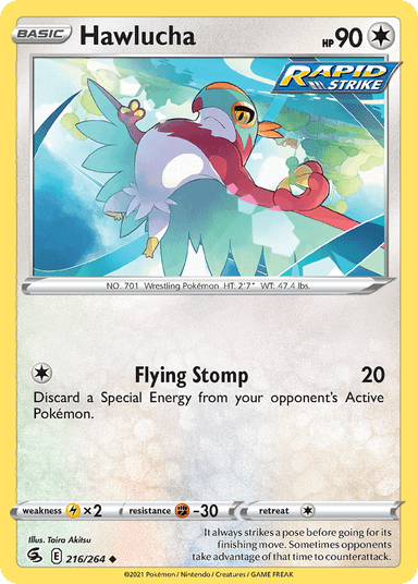 Carta Hawlucha 216/264 do set Fusion Strike — Pokémon TCG | Bynx