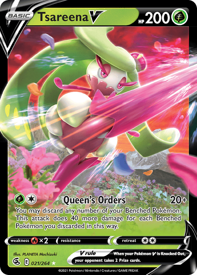 Carta Tsareena V 21/264 do set Fusion Strike — Pokémon TCG | Bynx