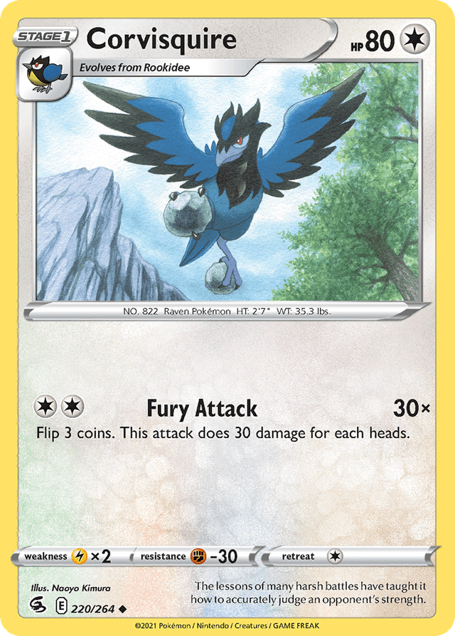 Carta Corvisquire 220/264 do set Fusion Strike — Pokémon TCG | Bynx