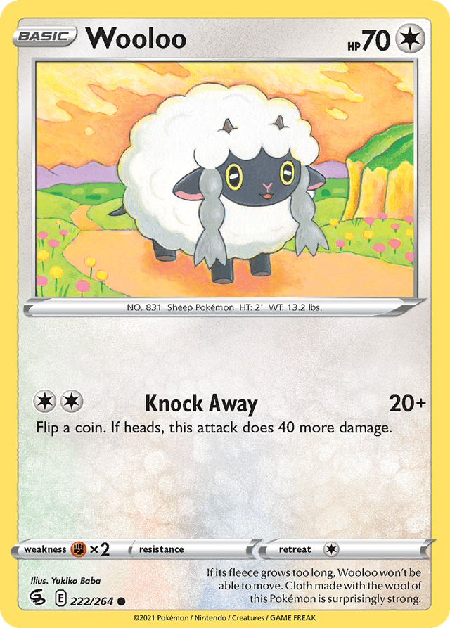 Carta Wooloo 222/264 do set Fusion Strike — Pokémon TCG | Bynx