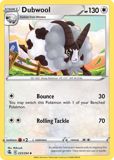 Carta Dubwool 223/264 do set Fusion Strike — Pokémon TCG | Bynx