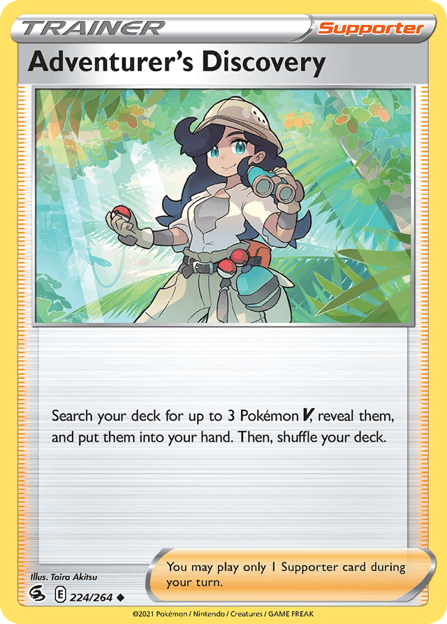 Carta Adventurer's Discovery 224/264 do set Fusion Strike — Pokémon TCG | Bynx