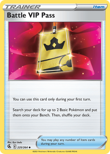 Carta Battle VIP Pass 225/264 do set Fusion Strike — Pokémon TCG | Bynx