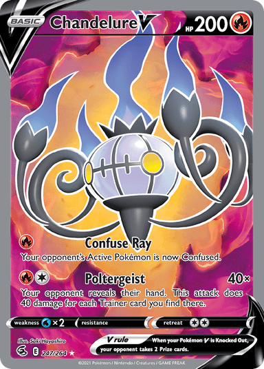 Carta Chandelure V 247/264 do set Fusion Strike — Pokémon TCG | Bynx