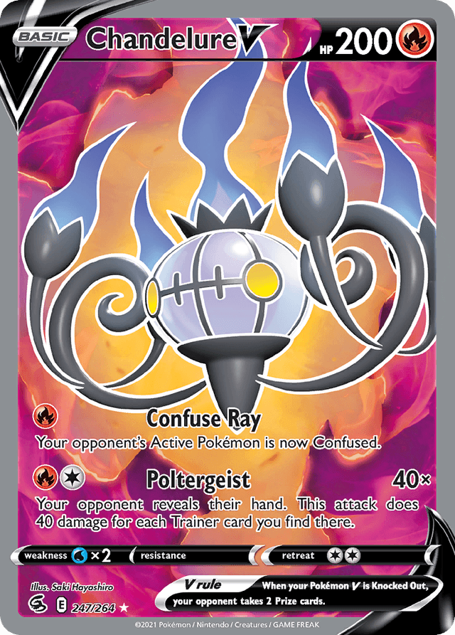 Carta Chandelure V 247/264 do set Fusion Strike — Pokémon TCG | Bynx