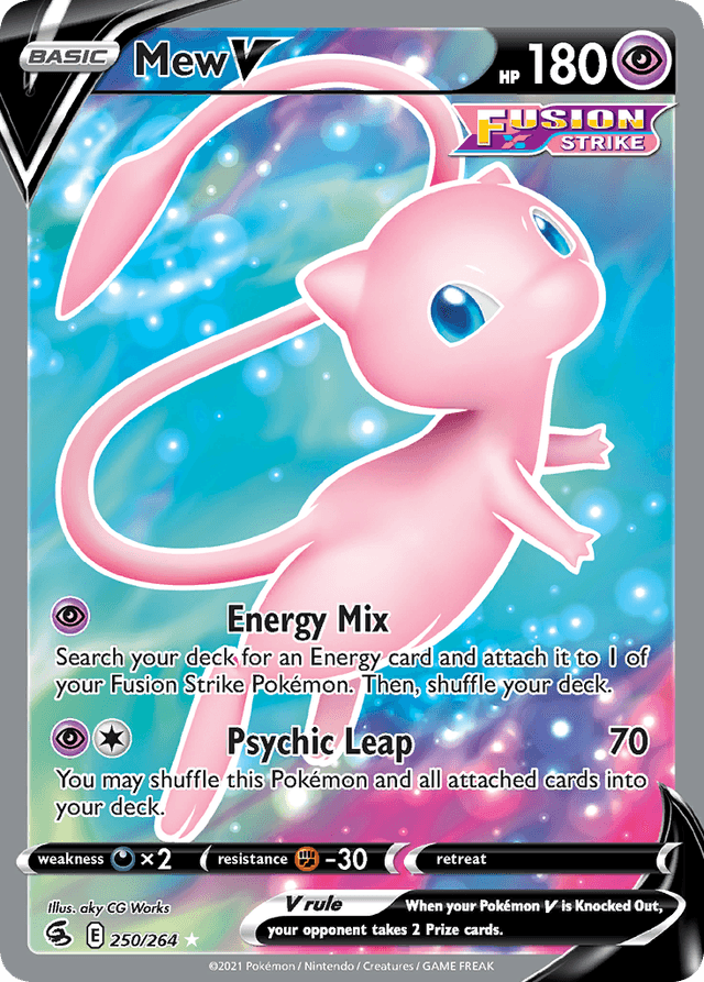Carta Mew V 250/264 do set Fusion Strike — Pokémon TCG | Bynx