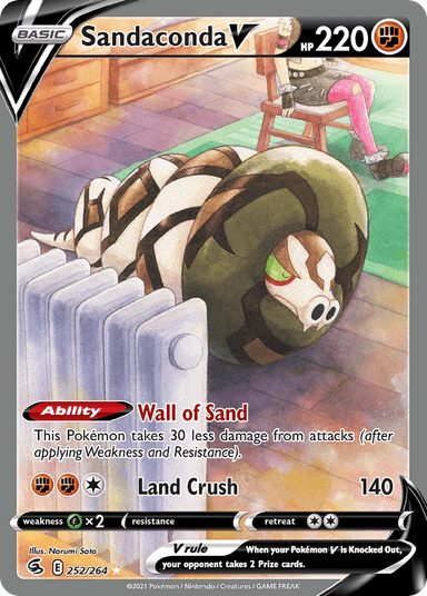 Carta Sandaconda V 252/264 do set Fusion Strike — Pokémon TCG | Bynx