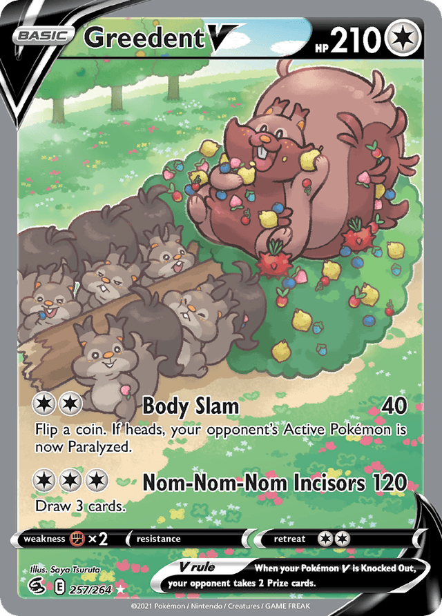 Carta Greedent V 257/264 do set Fusion Strike — Pokémon TCG | Bynx