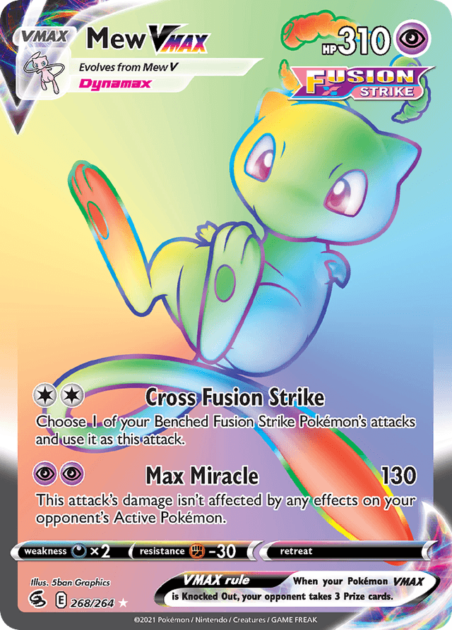 Carta Mew VMAX 268/264 do set Fusion Strike — Pokémon TCG | Bynx