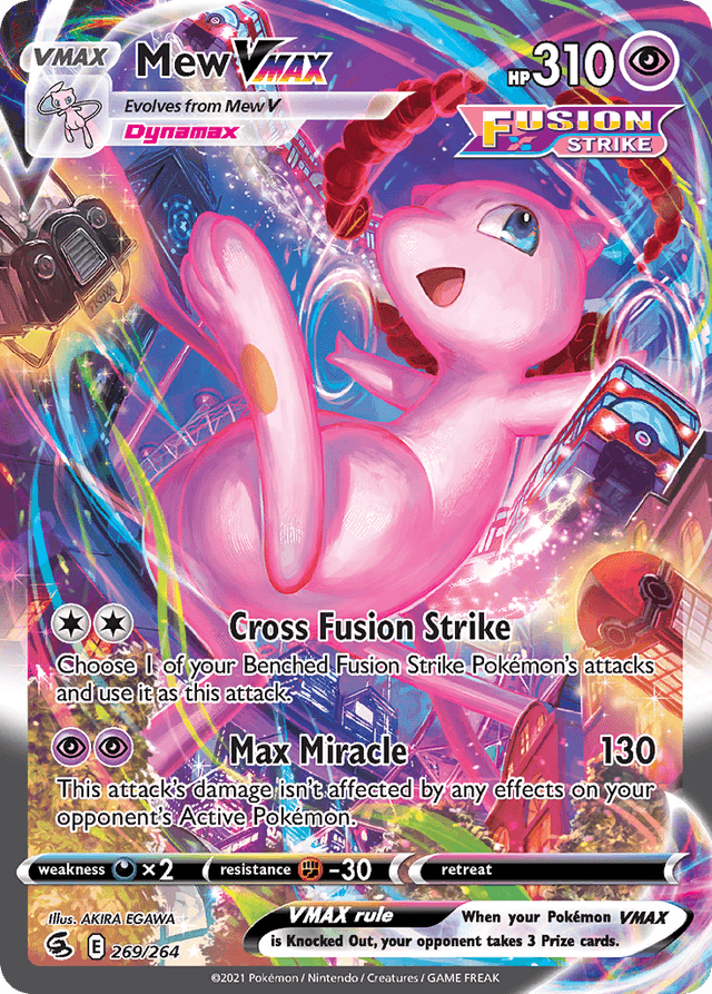 Carta Mew VMAX 269/264 do set Fusion Strike — Pokémon TCG | Bynx