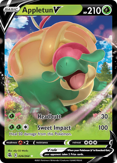 Carta Appletun V 26/264 do set Fusion Strike — Pokémon TCG | Bynx