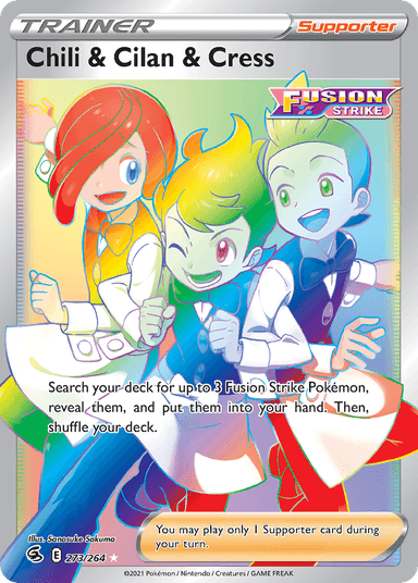 Carta Chili & Cilan & Cress 273/264 do set Fusion Strike — Pokémon TCG | Bynx