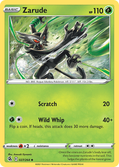 Carta Zarude 27/264 do set Fusion Strike — Pokémon TCG | Bynx