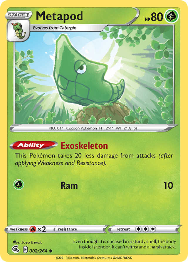 Carta Metapod 2/264 do set Fusion Strike — Pokémon TCG | Bynx