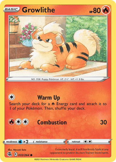 Carta Growlithe 32/264 do set Fusion Strike — Pokémon TCG | Bynx
