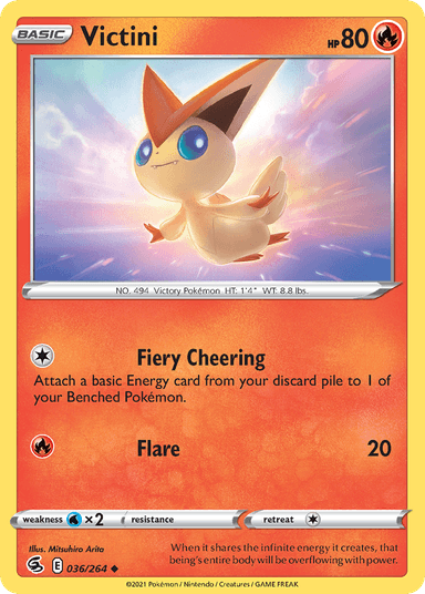 Carta Victini 36/264 do set Fusion Strike — Pokémon TCG | Bynx