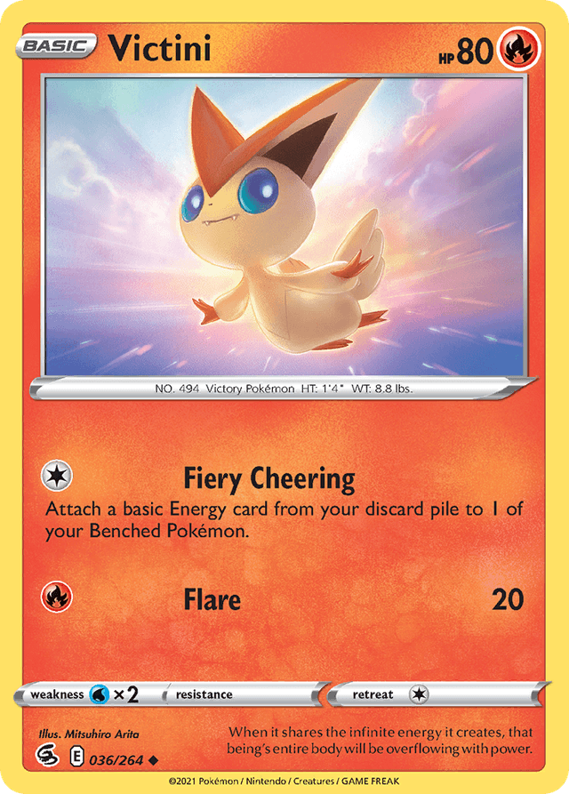 Carta Victini 36/264 do set Fusion Strike — Pokémon TCG | Bynx