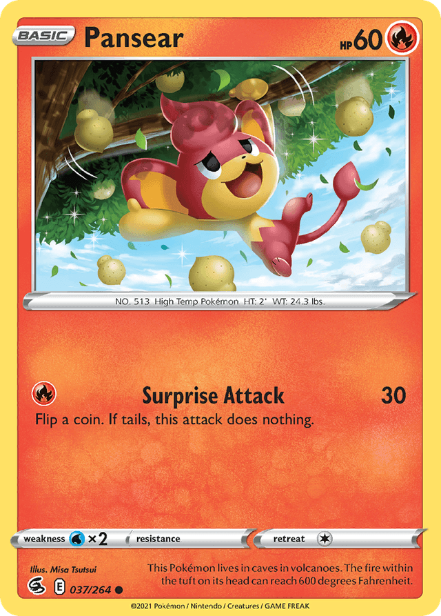 Carta Pansear 37/264 do set Fusion Strike — Pokémon TCG | Bynx