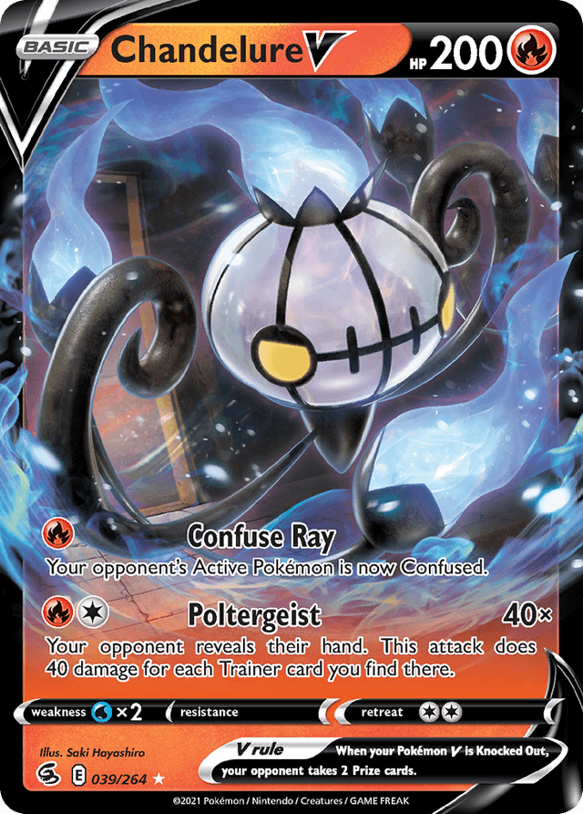 Carta Chandelure V 39/264 do set Fusion Strike — Pokémon TCG | Bynx
