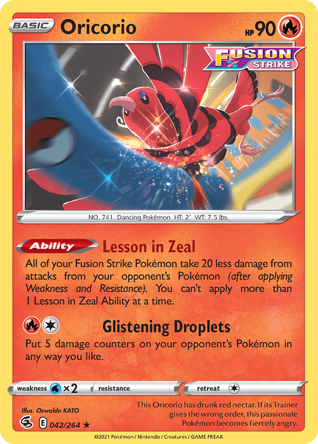 Carta Oricorio 42/264 do set Fusion Strike — Pokémon TCG | Bynx