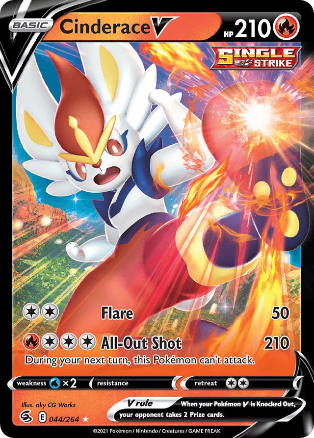 Carta Cinderace V 44/264 do set Fusion Strike — Pokémon TCG | Bynx