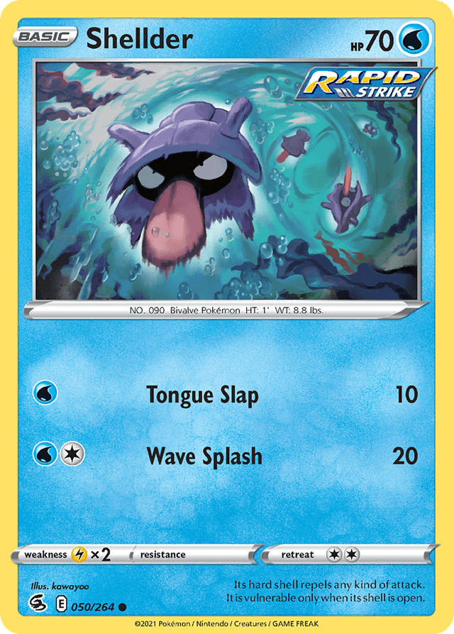 Carta Shellder 50/264 do set Fusion Strike — Pokémon TCG | Bynx