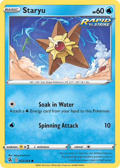 Carta Staryu 52/264 do set Fusion Strike — Pokémon TCG | Bynx