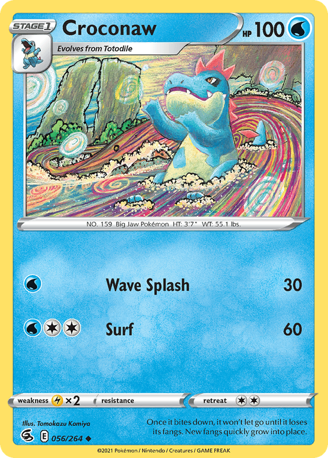 Carta Croconaw 56/264 do set Fusion Strike — Pokémon TCG | Bynx