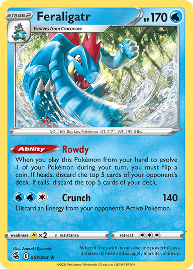 Carta Feraligatr 57/264 do set Fusion Strike — Pokémon TCG | Bynx