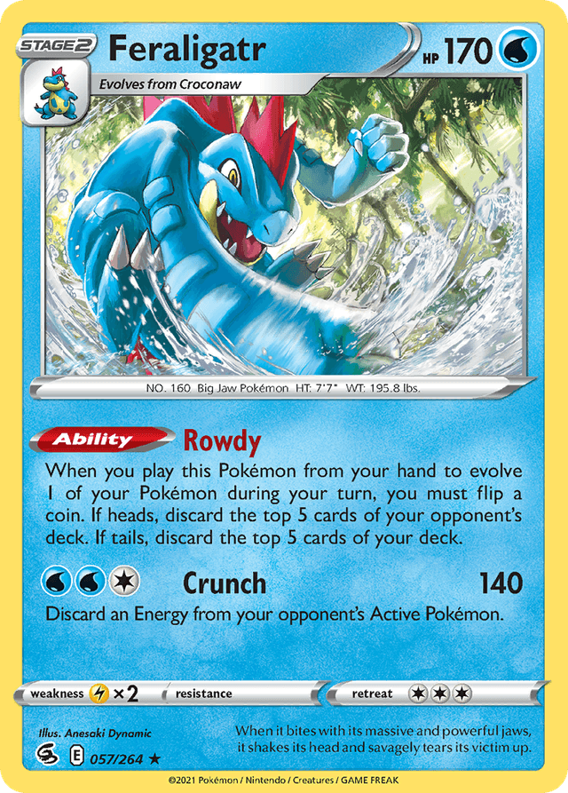 Carta Feraligatr 57/264 do set Fusion Strike — Pokémon TCG | Bynx