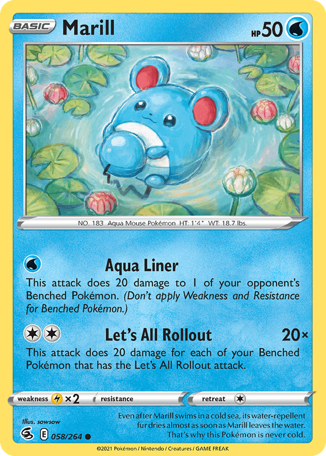 Carta Marill 58/264 do set Fusion Strike — Pokémon TCG | Bynx
