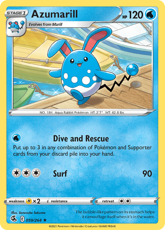 Carta Azumarill 59/264 do set Fusion Strike — Pokémon TCG | Bynx