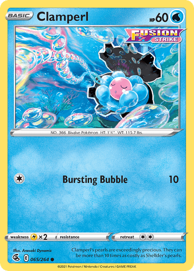 Carta Clamperl 65/264 do set Fusion Strike — Pokémon TCG | Bynx