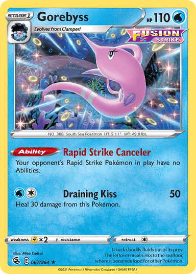 Carta Gorebyss 67/264 do set Fusion Strike — Pokémon TCG | Bynx