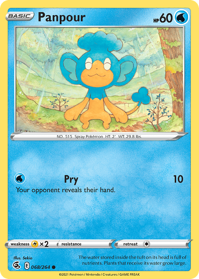 Carta Panpour 68/264 do set Fusion Strike — Pokémon TCG | Bynx