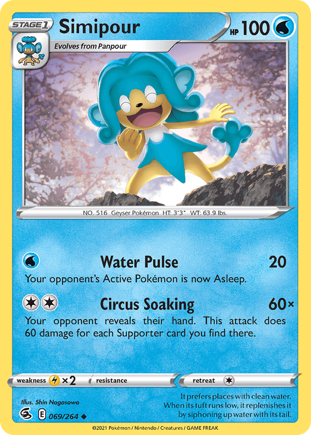 Carta Simipour 69/264 do set Fusion Strike — Pokémon TCG | Bynx