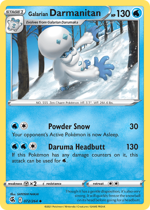 Carta Galarian Darmanitan 72/264 do set Fusion Strike — Pokémon TCG | Bynx