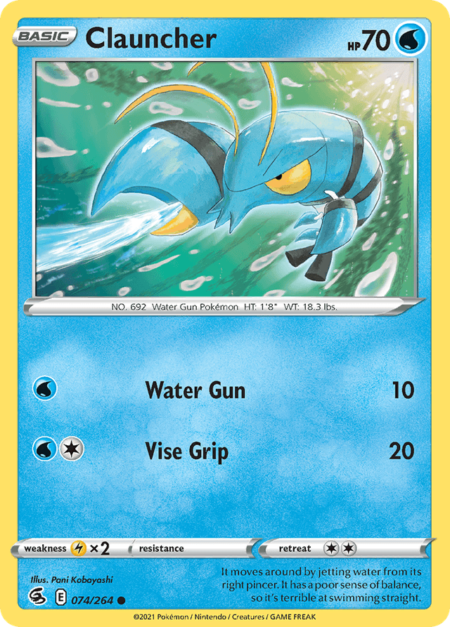 Carta Clauncher 74/264 do set Fusion Strike — Pokémon TCG | Bynx