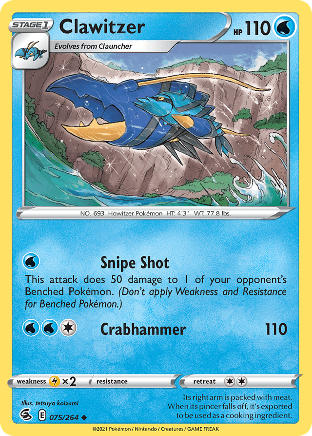 Carta Clawitzer 75/264 do set Fusion Strike — Pokémon TCG | Bynx