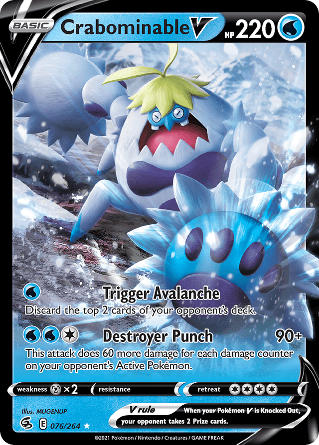 Carta Crabominable V 76/264 do set Fusion Strike — Pokémon TCG | Bynx
