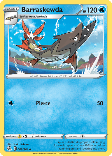 Carta Barraskewda 83/264 do set Fusion Strike — Pokémon TCG | Bynx