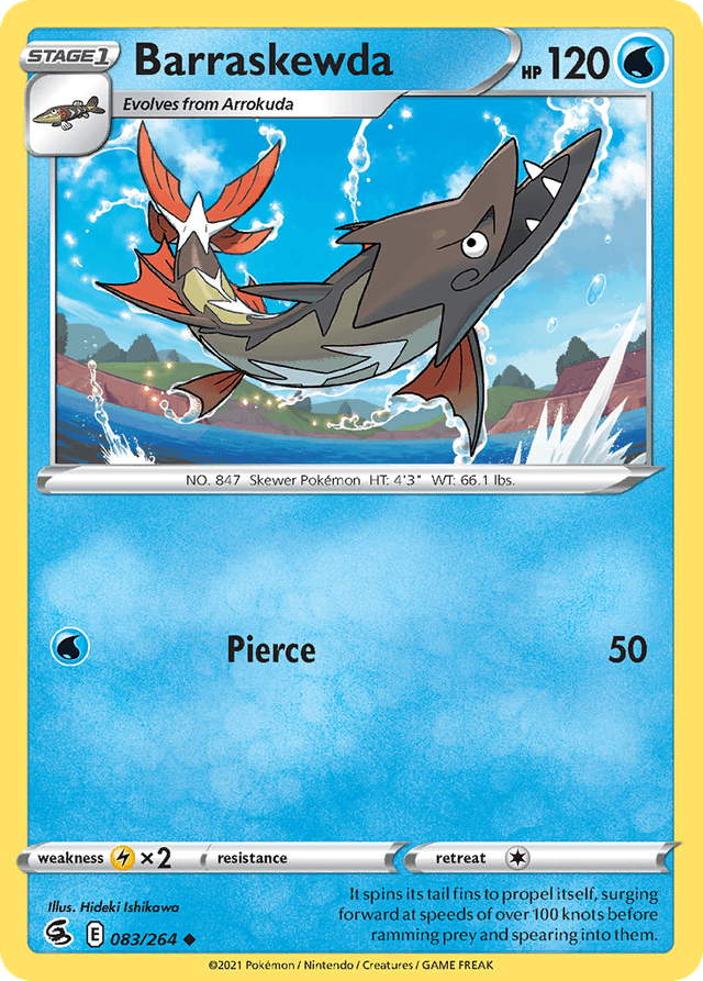 Carta Barraskewda 83/264 do set Fusion Strike — Pokémon TCG | Bynx