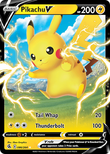 Carta Pikachu V 86/264 do set Fusion Strike — Pokémon TCG | Bynx