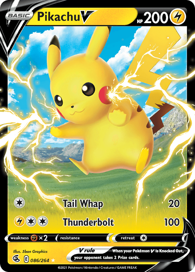 Carta Pikachu V 86/264 do set Fusion Strike — Pokémon TCG | Bynx