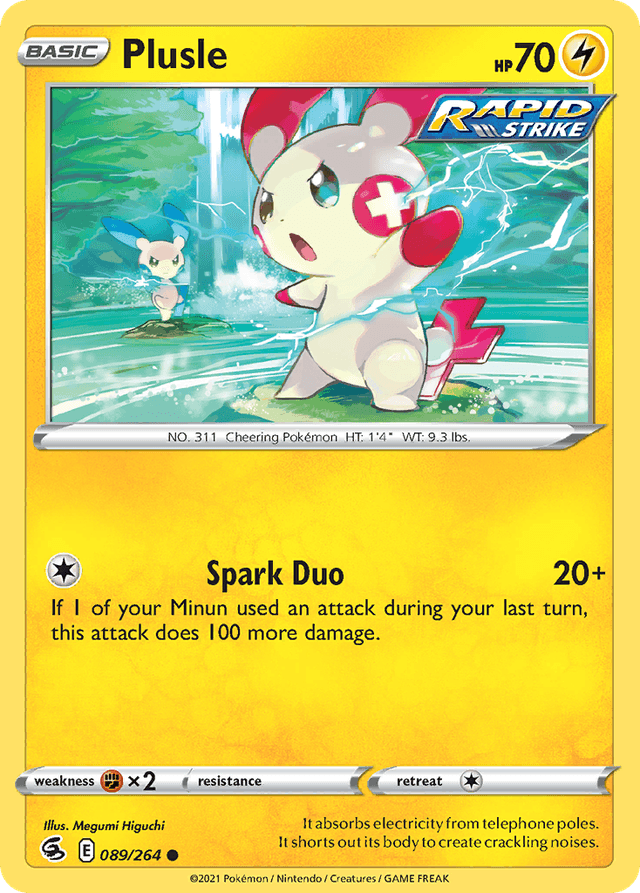 Carta Plusle 89/264 do set Fusion Strike — Pokémon TCG | Bynx
